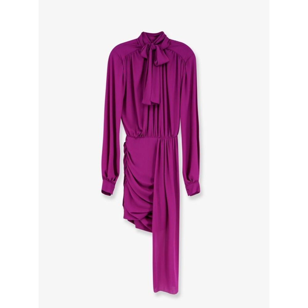 Actualee Women Satin Dress With Padded Shoulders